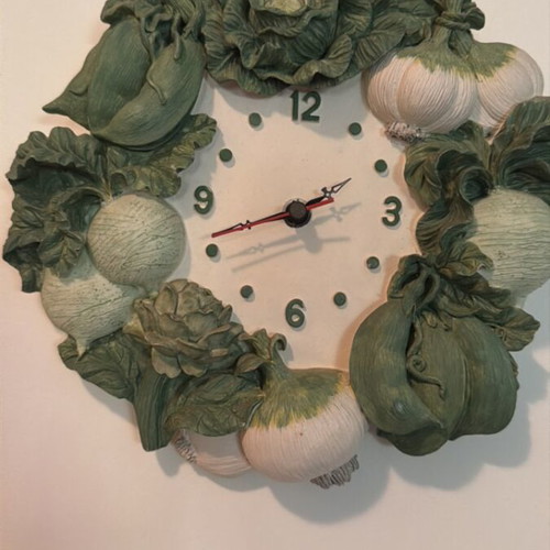 3D wall clock used, kitchen vegetables design