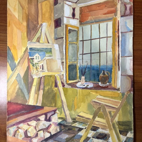 Unsigned artwork likely by Eftyhia Androulaki used 34x50