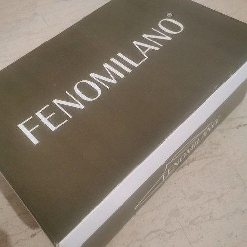 Fenomilano women's sneakers new, white with gold/pink, size 39
