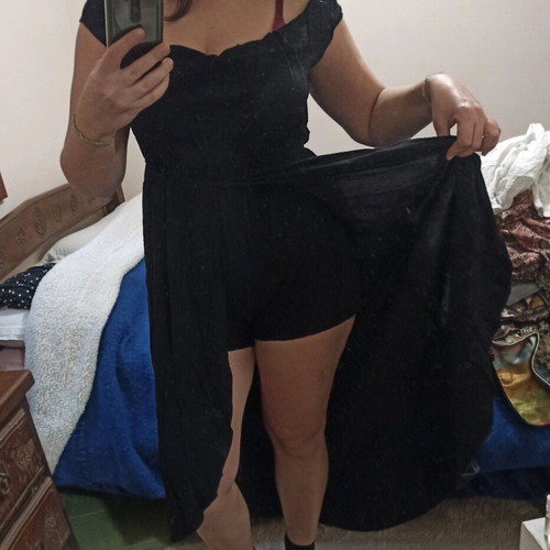 One-piece shorts with tail like new, black, size XL