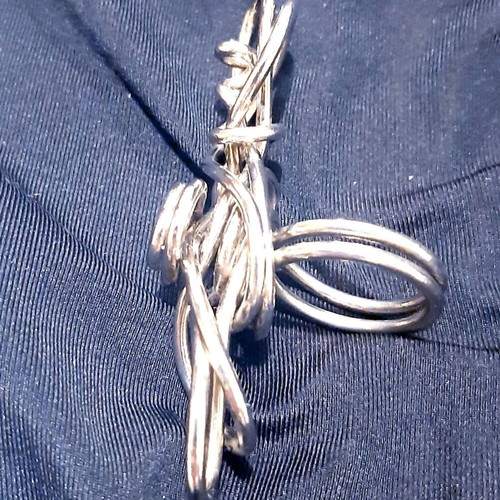 Carolina silver plated ring, handmade, Fantasy Unique Jewelry