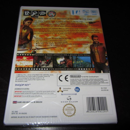 Secret Files Tunguska Nintendo Wii new sealed