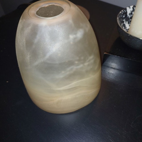Blown Glass Lamp Shade like new, natural material, creamy color
