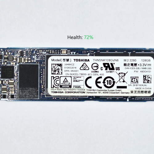 Toshiba THNSNK128GVN8 128GB M.2 2280 SATA SSD used, set of 5