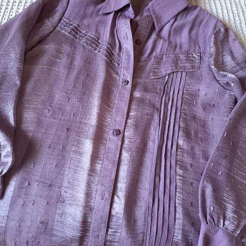 Conos women's purple shirt with pleats, size medium