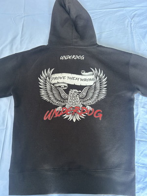 Μαύρο φούτερ Underdog με στάμπα, μέγεθος S