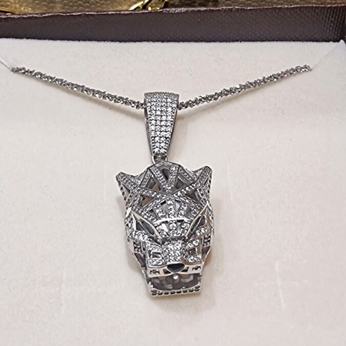 Panther pendant necklace silver 925 with zircon stones