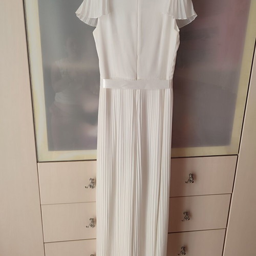 Monsoon Lace Pleated Bridesmaid Jumpsuit, ivory