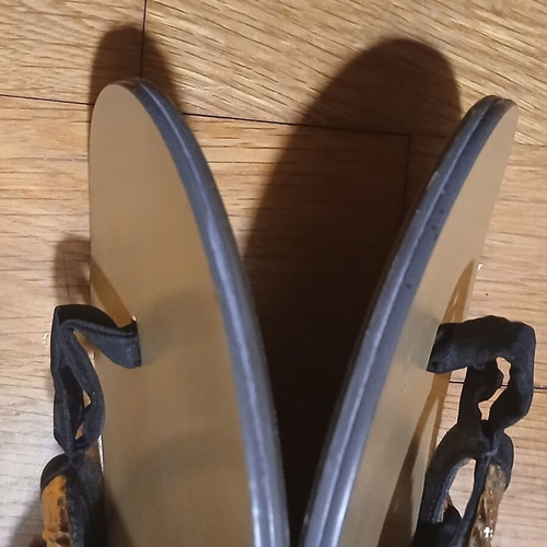 Hookipa black handmade sandals with black ribbons size 37 like new