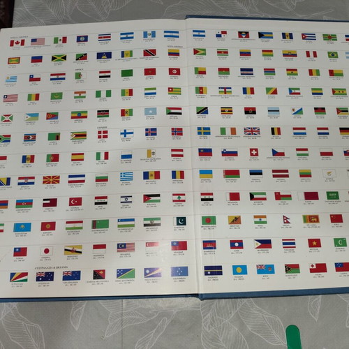 World Atlas used with fold-out maps and flags