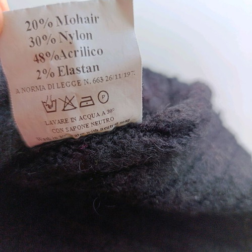 Black Mohair knitted turtleneck sweater used, size M