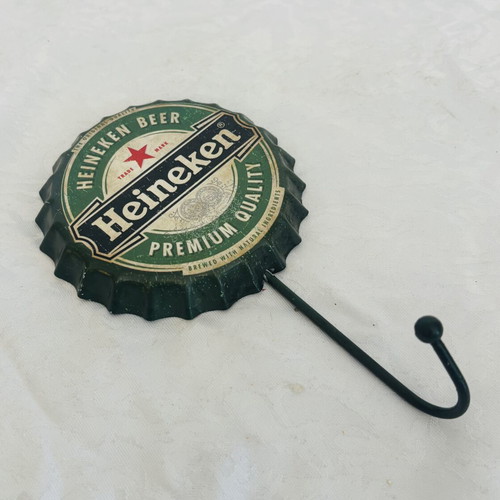 Heineken Retro Metal Wall Hook Used, 18x10cm