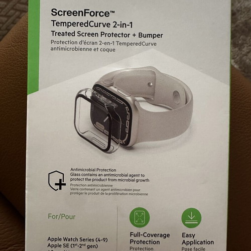 Belkin ScreenForce TemperedCurve 2-in-1 Screen Protector and Bumper for Apple Watch