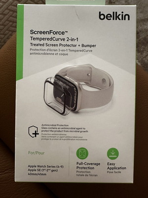 Belkin ScreenForce TemperedCurve 2-in-1 Screen Protector and Bumper for Apple Watch