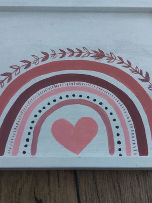 Handmade plaster decorative tray new with acrylic paint