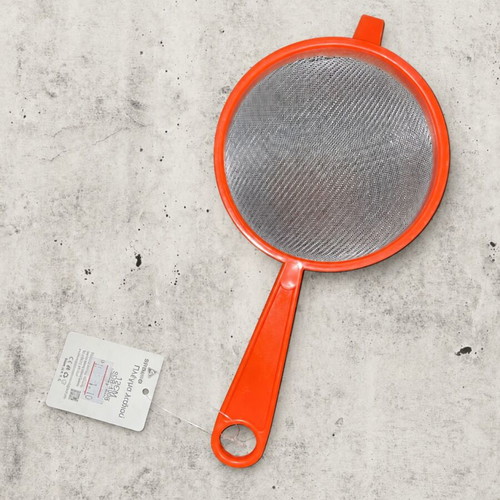 Kitchen strainer with metal mesh, orange, pack of 2