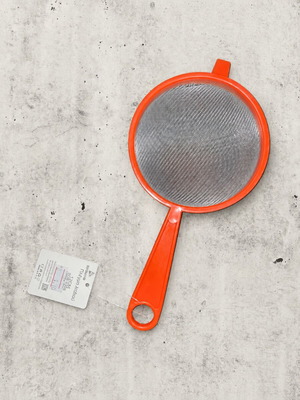 Kitchen strainer with metal mesh, orange, pack of 2