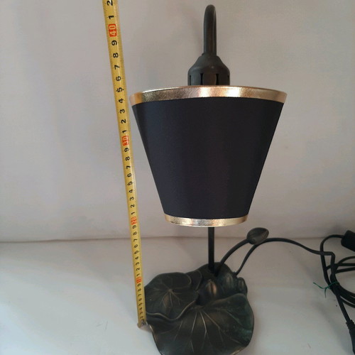 Bronze lamp used, 1970s with lampshade