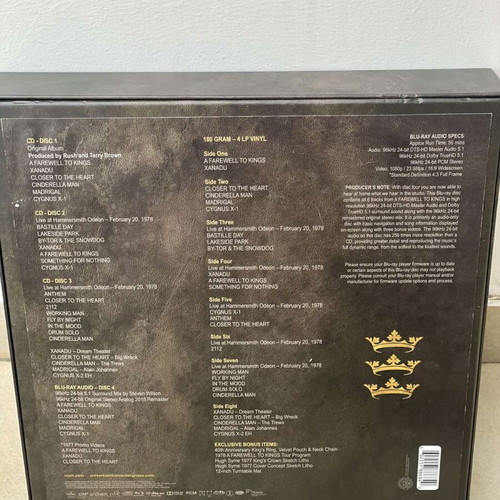 Rush A Farewell To Kings Deluxe Edition CD new 40th anniversary