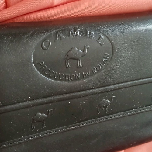 Camel leather black wallet new