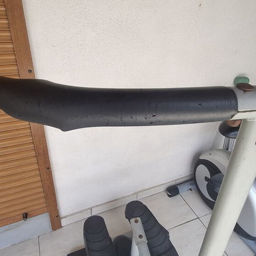 Step elliptical fitness machine used with small step counter screen