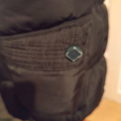 Black jacket with hood used, size S