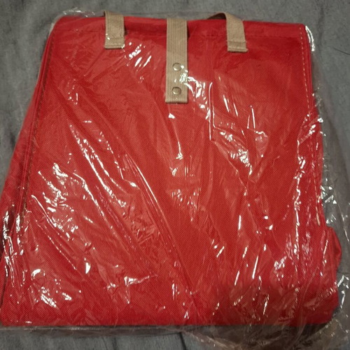 The Original Lunchbag red with beige straps, new