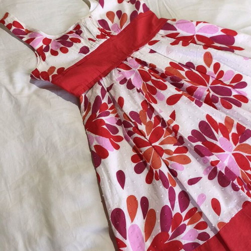 Portmans girls' dress size 8 years, like new, cotton, white and red