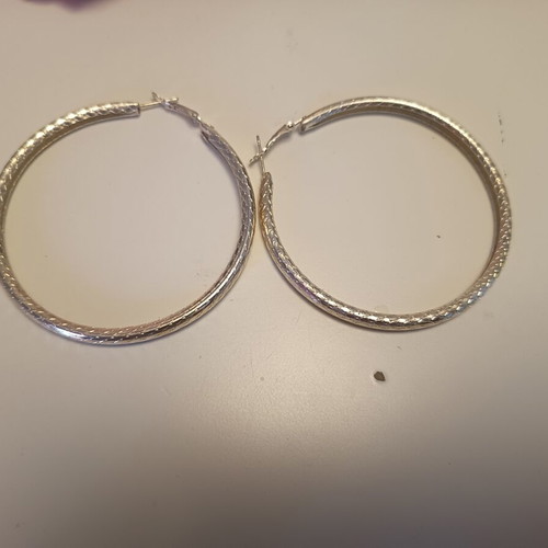 Silver hoop earrings new
