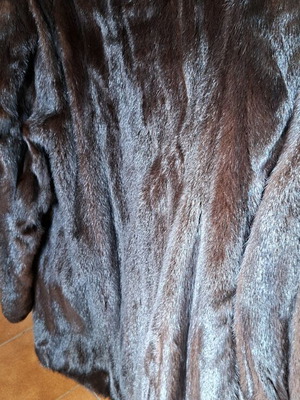 Минка кожа употребявана класически тъмно кафява 88 см