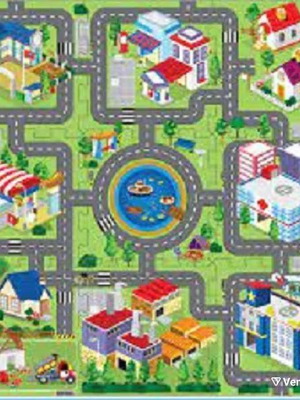 Παιδικό παζλ δαπέδου μεταχειρισμένο Road Track με 9 τετράγωνα 30x30