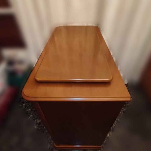 Vintage TV stand with 360° rotating base, walnut, like new