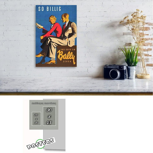 Αφίσα Bally νέας, παλιές κλασικές διαφημίσεις retro