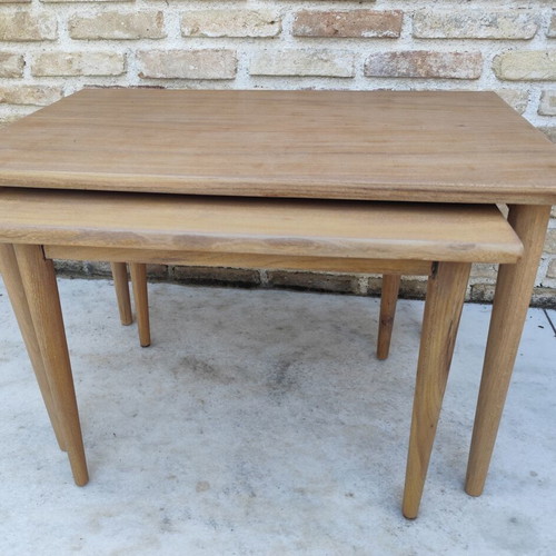 Danish Nest Tables Vintage Fully Restored Mid-Century Modern Set of 2