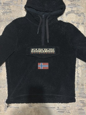 Napapijri fleece wool jacket-sweatshirt like new, size medium, black