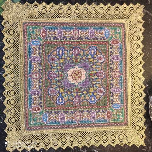 Handmade embroidery made to order, set of two pieces 33x33 cm
