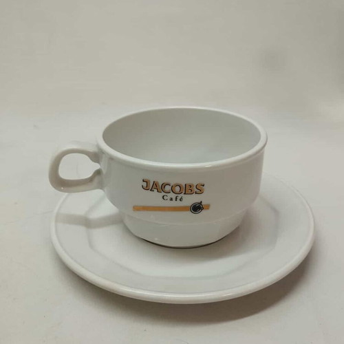 Set of 12 porcelain cups with saucers Jacobs Ionia used