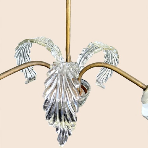 Vintage brass 3-light ceiling lamp Venetian style, like new