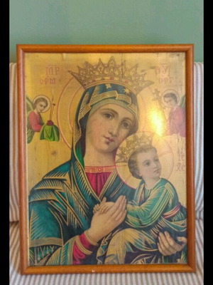 Дървена икона на Паная като нова, тежка и качествена