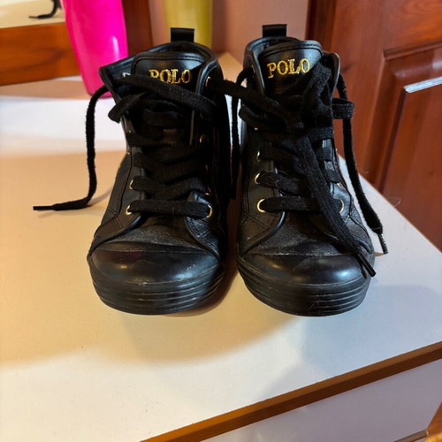 Polo Ralph Lauren sneakers used, leather, black, size 36