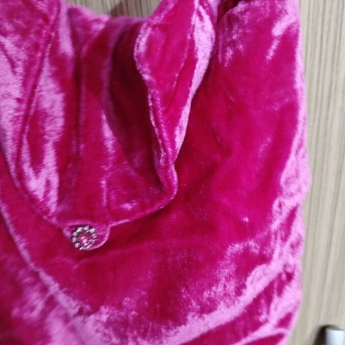 Velvet crossbody bag pink, new handmade design