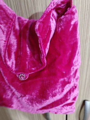 Velvet crossbody bag pink, new handmade design