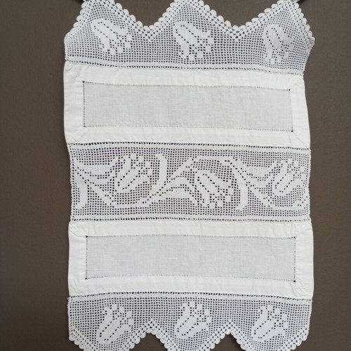 Set of 2 handmade crochet and fabric doilies