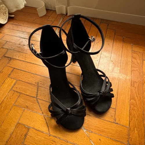 Latin shoes black, 7.5 cm heel, like new, size 38