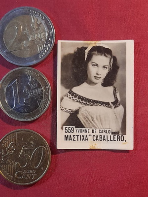 Yvonne De Carlo vintage Caballero Masticha collectible card 559