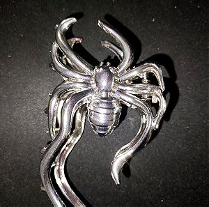 Goth μεταλλικό κλαμερ σε σχήμα αράχνης