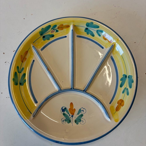 Handmade Caltagirone plate used, Sicily with small marks