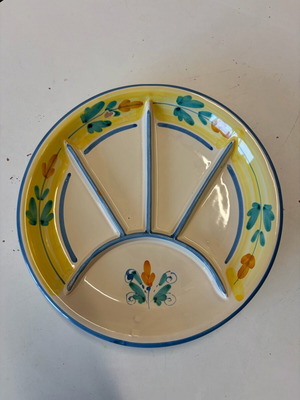Handmade Caltagirone plate used, Sicily with small marks
