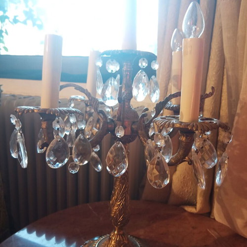 Bronze candlestick very old with marble base like new