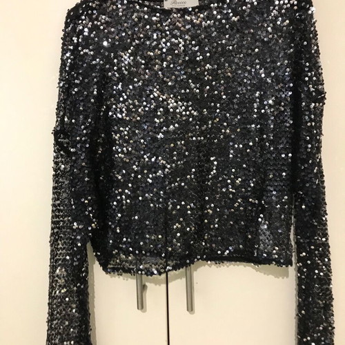 Rococo blouse sequin like new, black, size M